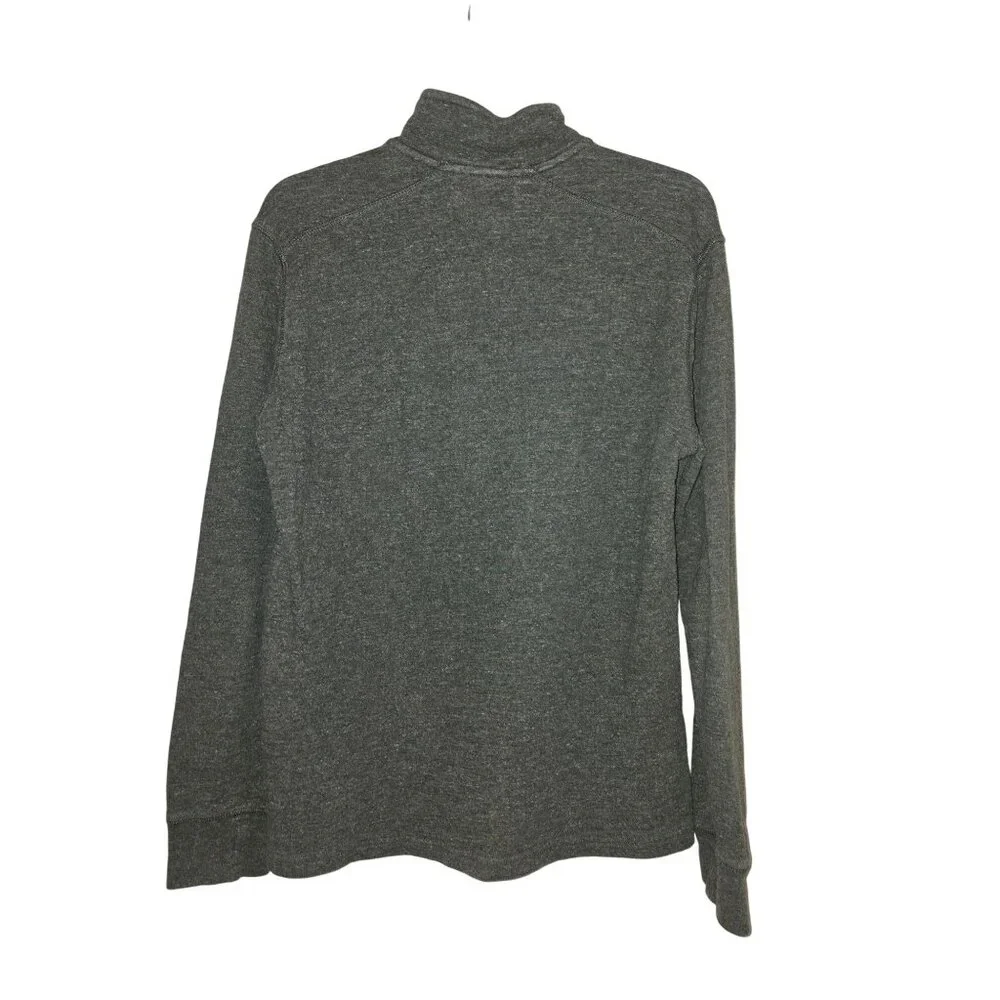 J.Crew Mens Heather Gray Zip Pullover Sweatshirt Medium 100% Cotton‎